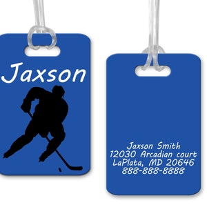 Hockey Bag Tag, Personalized Bag Tag, Hockey Gift, Hockey Luggage Tag,  Gift For Girl, Gift For Boy, Sport Bag Tag