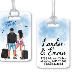 Personalized Couples Vacation Tag, Travel Bag Tag, Backpack Tag, Couples Luggage Tag, Vacation Surprise Reveal Gift