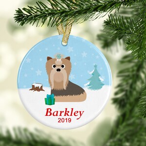 Custom Dog Ornament, Pet Ornament,  Yorkshire Terrier Ornament, Personalized Dog Ornament