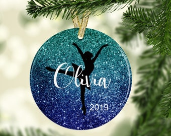Brunette Dancer Perform Pass/é Pose Pirouette Love Gift Year Dress First School Teen Child Toddler Hobby Holiday Tradition Free Customization Personalized Ballerina Christmas Tree Ornament 2020