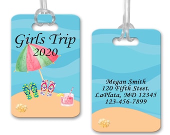 girls trip luggage tags