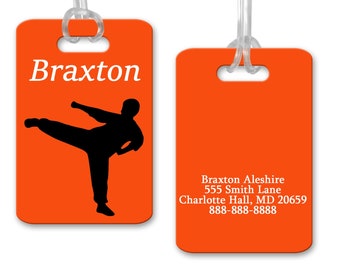 Karate Bag Tag, Personalized Bag Tag, Martial Art Gift, Karate Luggage Tag,  Gift For Girl, Gift For Boy, Sport Bag Tag