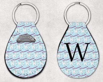 Personalized Quarter Holder Keychain, Quarter Keeper, Dentist Coin Holder