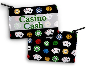 Casino Cash Coin Purse, Credit Card Pouch, Personalized Gift, Slot Machine Money Holder, Change Purse, Gift For Gambler