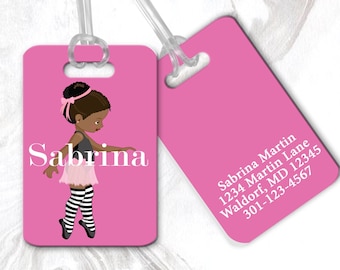 Ballet Bag Tag, Personalized Bag Tag, Ballerina Gift, Dance Bag Tag,  Kids Backpack Tag, Girls Luggage Tag