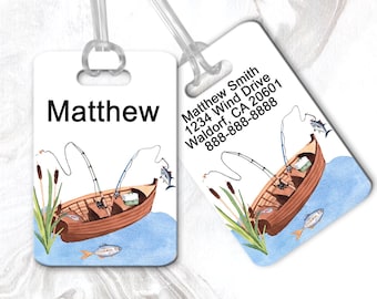 Custom Luggage Tag, Fishing Luggage Tag, Personalized Luggage Tag, Fisherman Bag Tag, Back Pack Tag, Gift For Sportsman, Fish Luggage Tag
