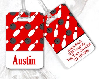 Bowling Luggage Tag, Personalized Bag Tag, Bowling Gift, Bowling Bag Tag, Sports Bag Tag, Gift For Bowler, Luggage Handle Wrap