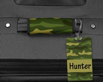 Personalized Luggage Tag, Backpack Camo Tag, Camouflage Tag, Custom Camouflage Luggage Handle Wrap, Gift For Hunter, Luggage Handle Wrap