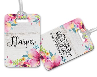 Luggage Tags Floral,Swirled Victorian Branches Bag Pendant Luggage Tags Floral,Swirled Victorian Branches Bag Pendant