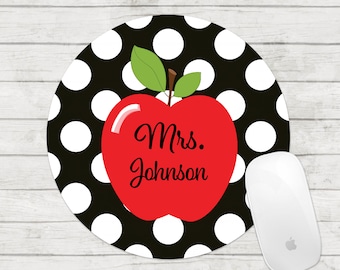 End of The Year Teacher Gifts, Polka Dot Teacher Mouse Pad, Gift For Teachers, Teacher Mousepad,