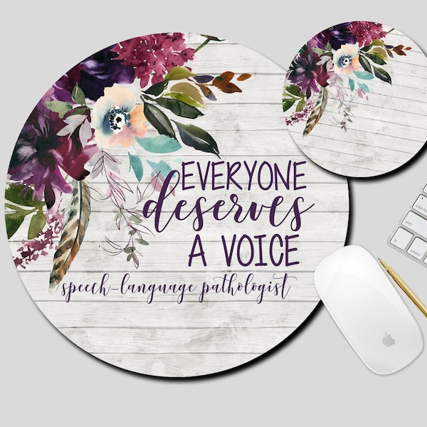 Speech Therapist Mouse Pad, Pathologist Gift, Speech Therapy Desk Accessories, SLP Therapy Gift, Mouse Pad and Coaster Set