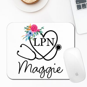 Custom Nurse Desk Accessories, Nurse Mouse Pad, Pediatric Nurse Gift, RN Gifts