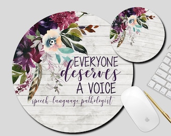 Speech Therapist Mouse Pad, Pathologist Gift, Speech Therapy Desk Accessories, SLP Therapy Gift, Mouse Pad and Coaster Set