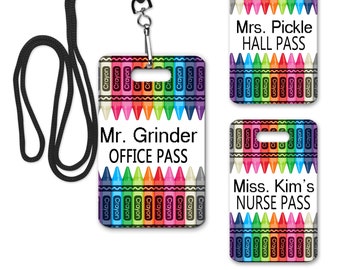 Personalized Lanyard Hall Pass, Teacher Lanyard Classroom Pass, Gift For Teacher, Passes For Teacher, Hall Pass