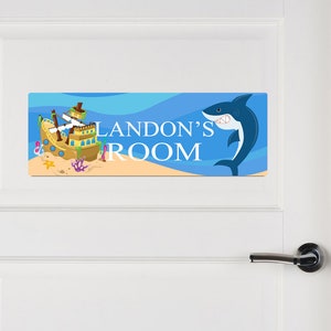 Personalized Shark Name Sign, Kids Aluminum Door Sign, Shark Room Sign, Name Room Decor, Kids Name Sign, Shark Door Sign, Shark Decor