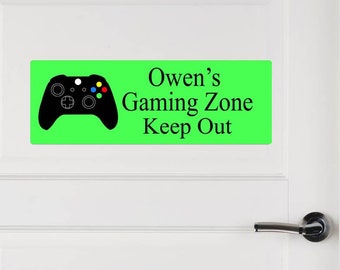 Personalized Gamer Name Sign, Kids Aluminum Door Sign, Video Game Door Plaque, Name Room Decor, Game Controller Door Sign, Gamer Gift
