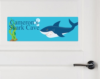 Personalized Shark Name Sign, Kids Aluminum Door Sign, Shark Room Sign, Name Room Decor, Kids Name Sign, Shark Door Sign, Shark Decor