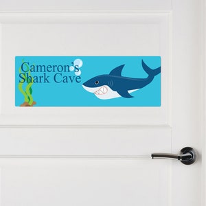 Personalized Shark Name Sign, Kids Aluminum Door Sign, Shark Room Sign, Name Room Decor, Kids Name Sign, Shark Door Sign, Shark Decor