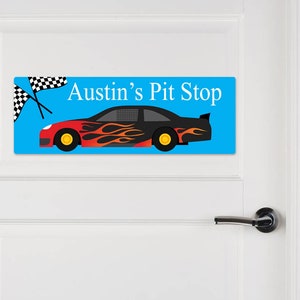 Personalized Race Car Name Sign, Kids Aluminum Door Sign, Race Car Sign, Name Room Decor, Kids Name Sign, Boys Race Car Door Sign