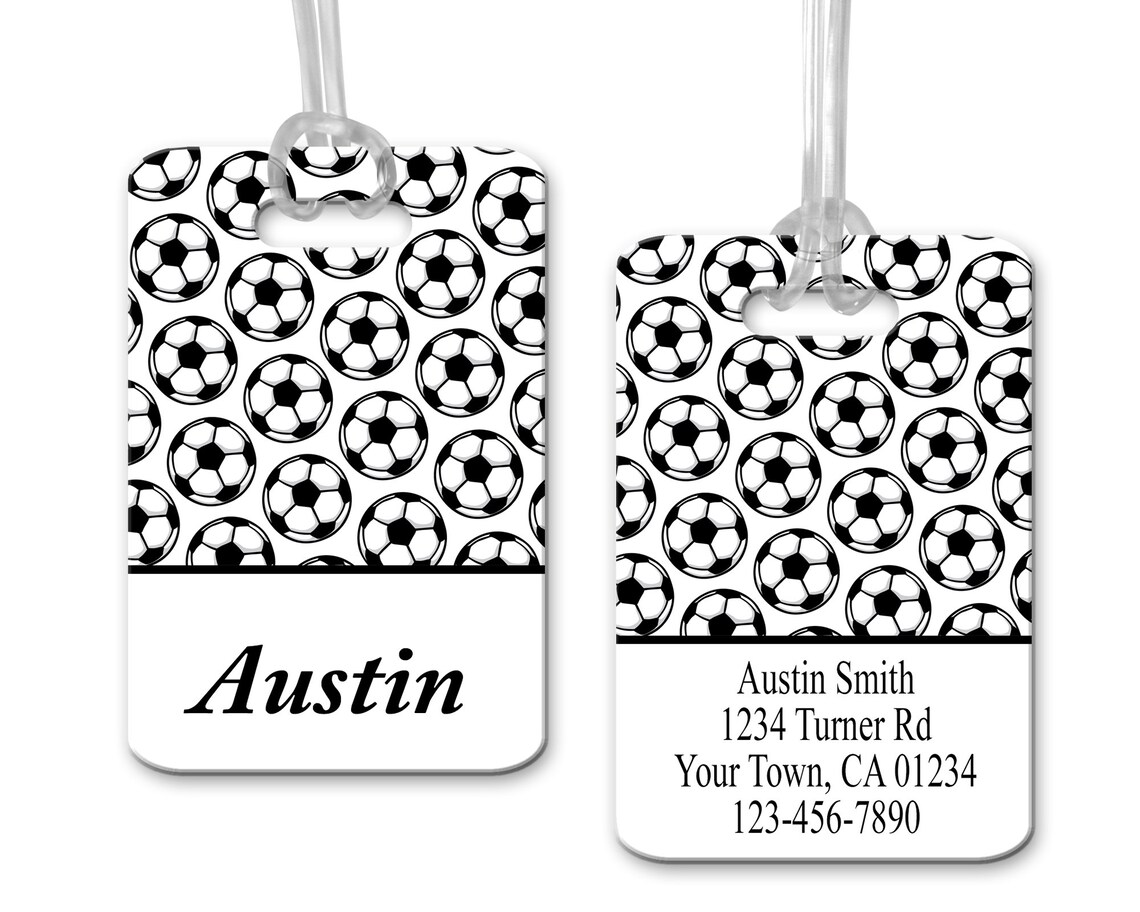 Soccer Luggage Tag Personalized Bag Tag Backpack Tag Sports Etsy