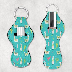 Llama Chapstick Holder, Lip Balm Holder, Party Favor, Chapstick Keychain, Personalized Gift