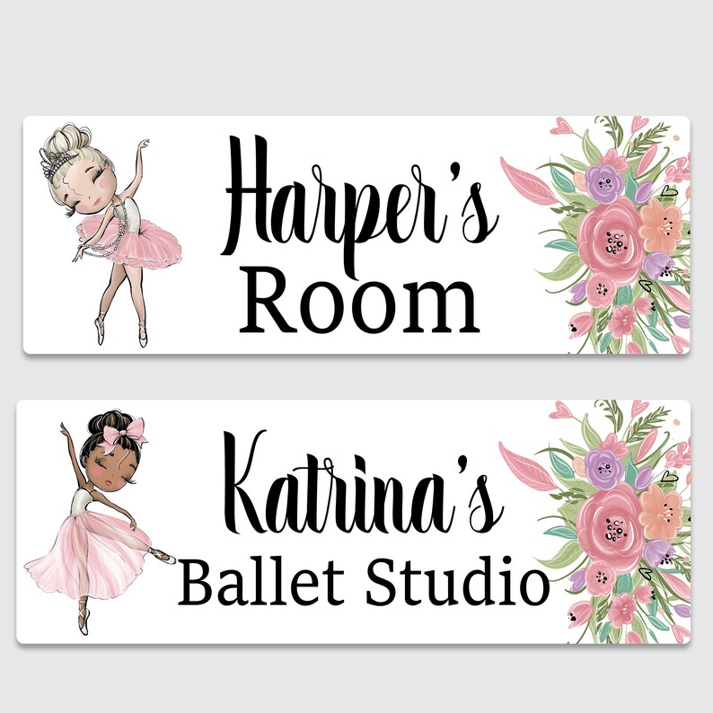 Personalized Ballet Door Sign, Kids Aluminum Sign, Bedroom Door Plaque ...