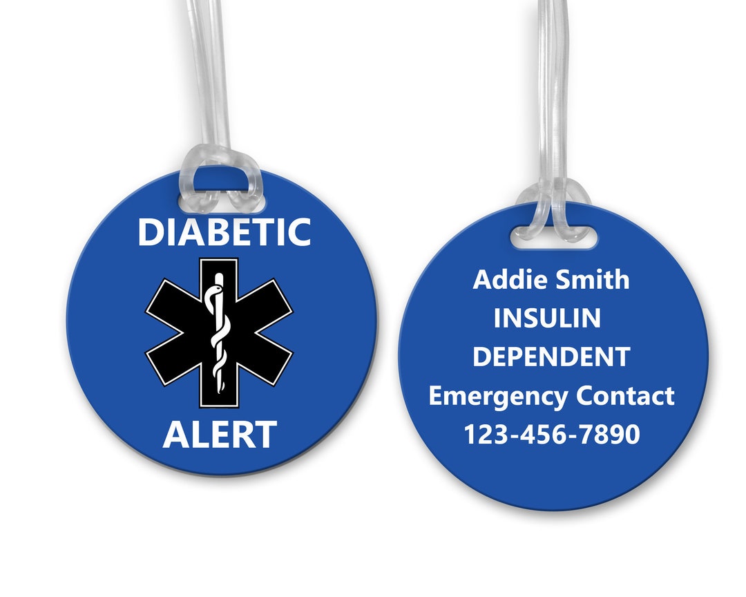 Medical Alert Bag Tag, Personalized Medical ID Tag, Custom Medical Tag