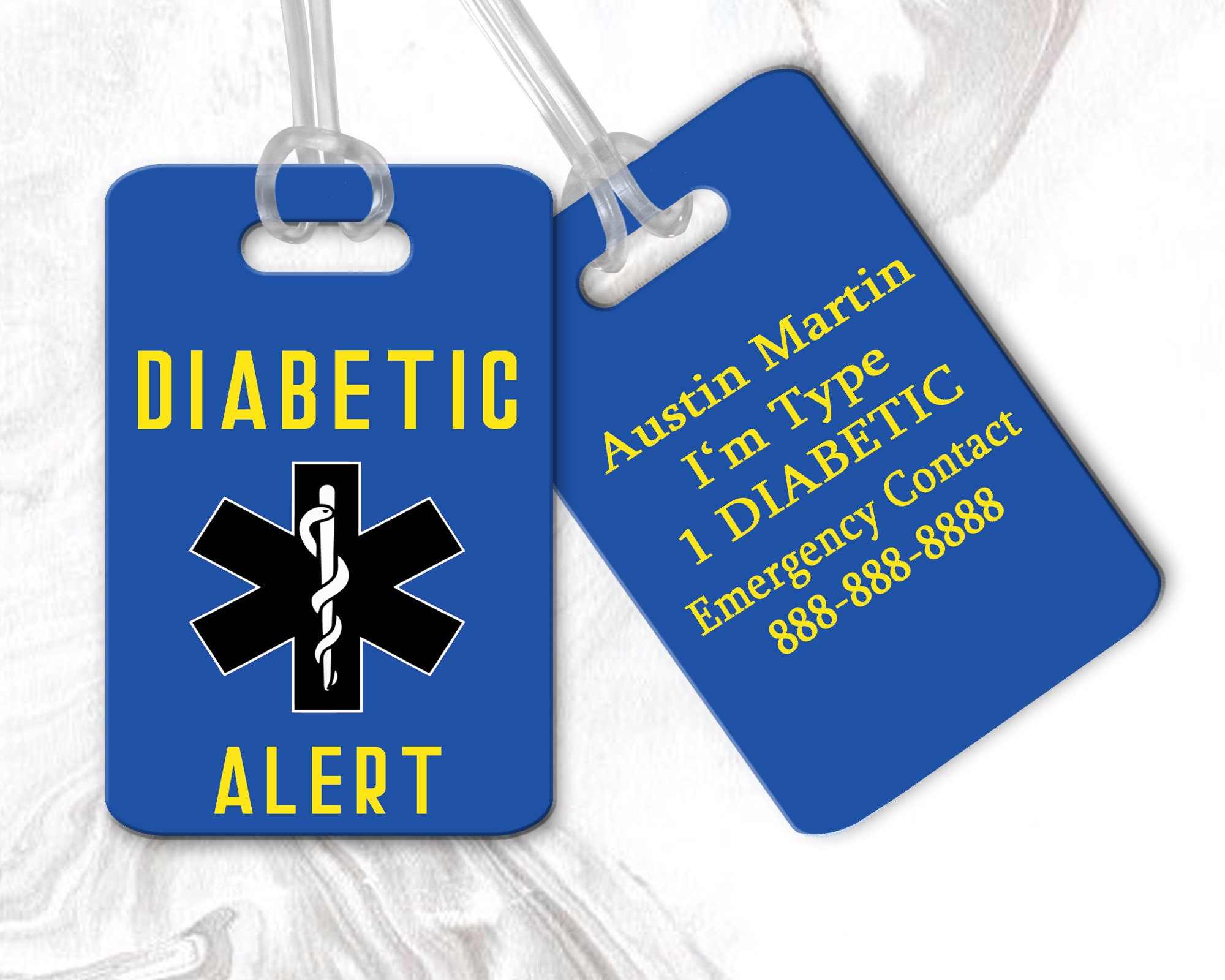 Medical Alert Luggage Tag Personalized Bag Tag Brief Case Etsy UK