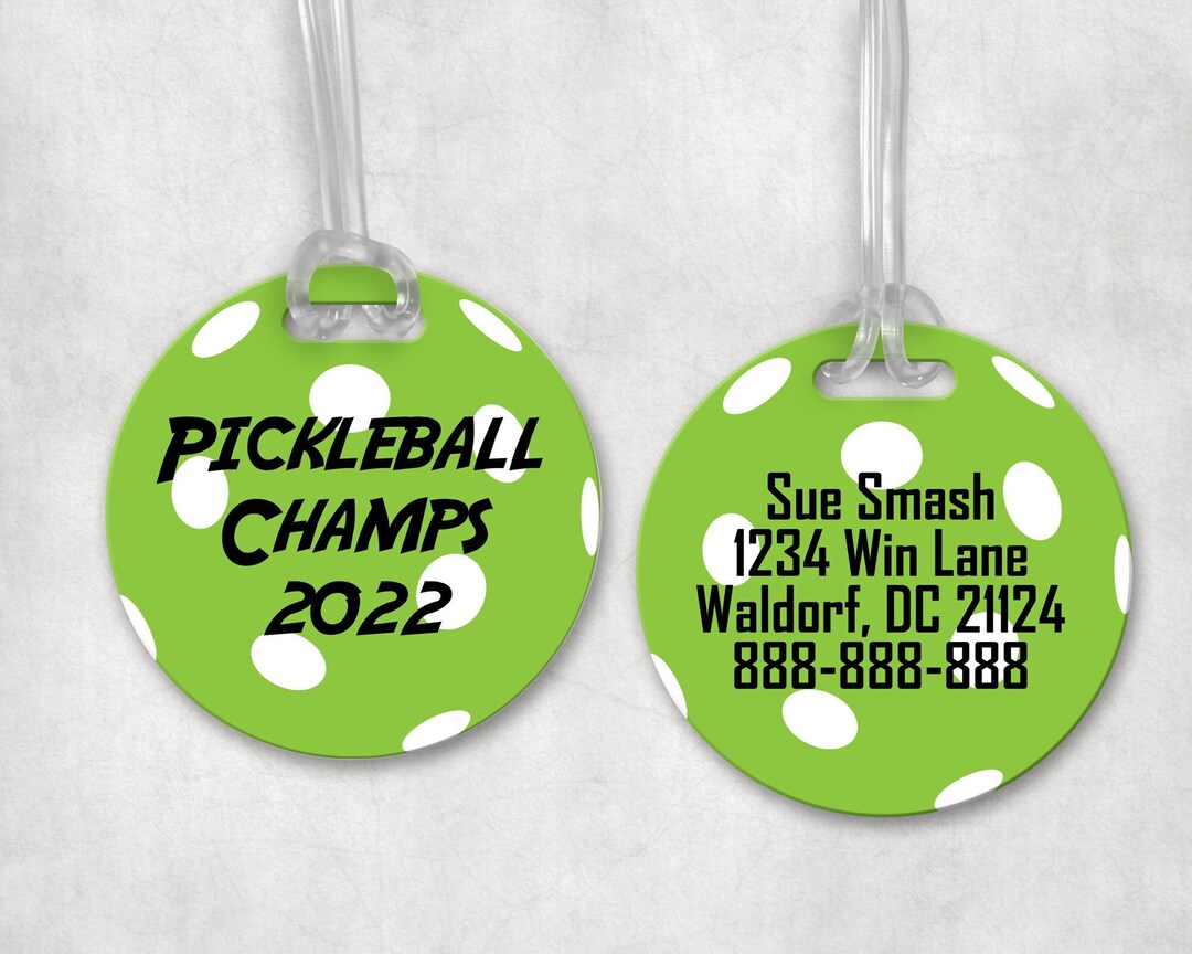 Pickleball Bag Tag, Personalized Pickleball Bag Tag, Book Bag Tag