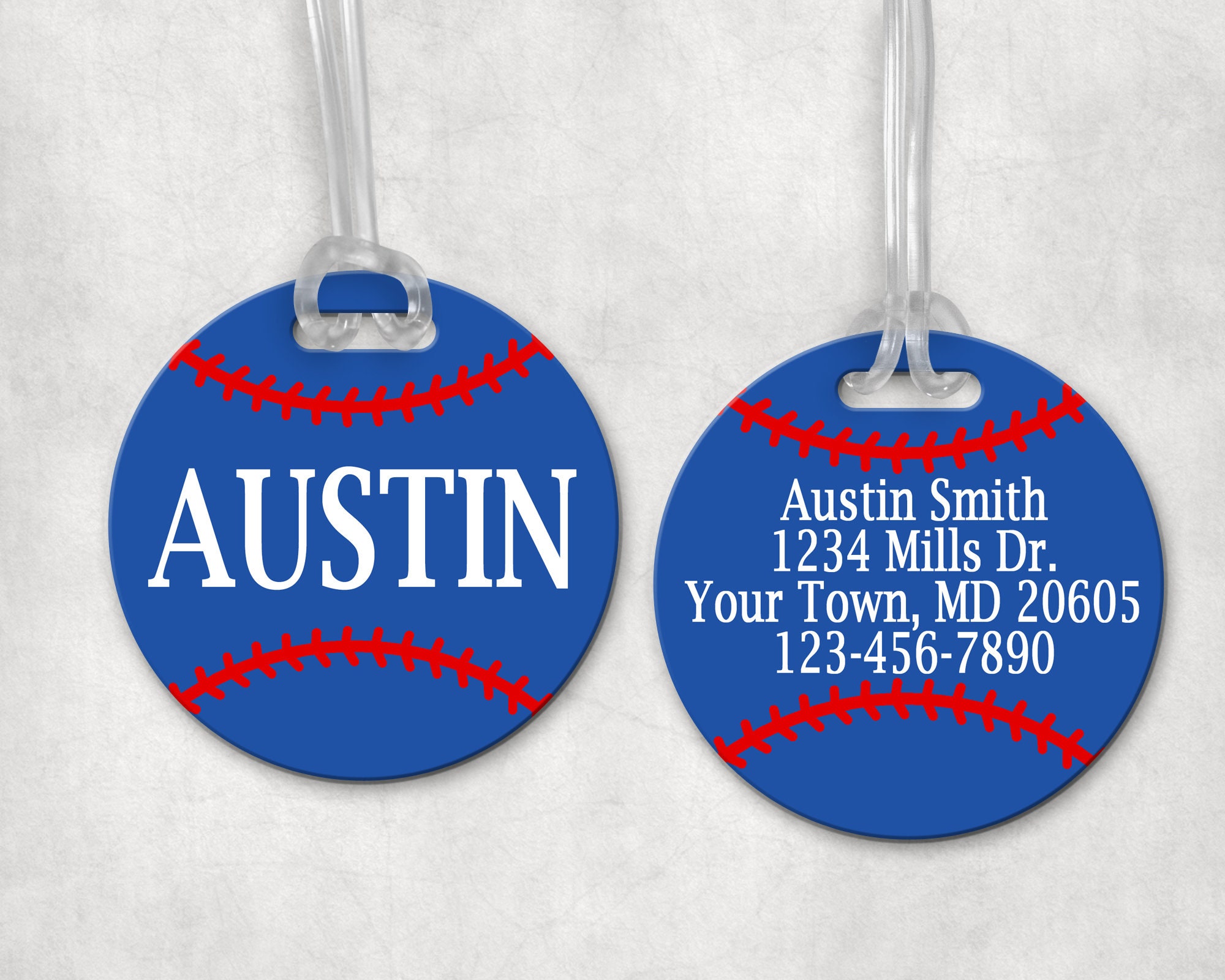 Baseball Bag Tag Personalized Baseball Tag Personalized Tags Etsy