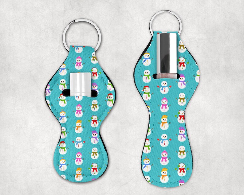Snowman Lip Balm Keychain Stocking Stuff Christmas Snowman Chapstick Holder Christmas Party Favors Personalized Gift
