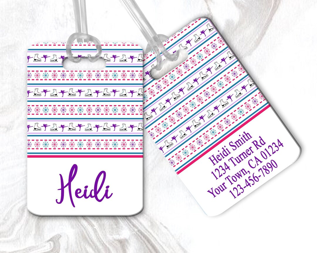 Ice Pack Tag Ice Skating Luggage Tag, Personalized Bag Tag, Gift for Figure Skating ...