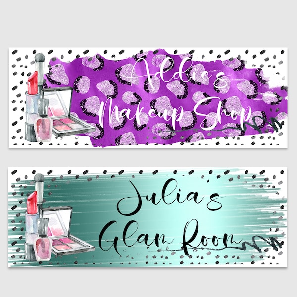 Personalized Makeup Name Sign, Aluminum Door Sign, Bedroom Door Plaque,  Girls Room Decor, Makeup Artist Name Sign, Gift For Cosmetologist