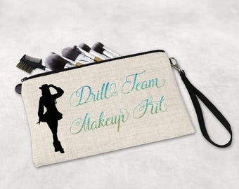 Drill Team Makeup Bag, Personalized Drill Team Gift, Zippered Cosmetic Bag, Gift For Drill Team, Custom Makeup Bag, Drill Team Gift