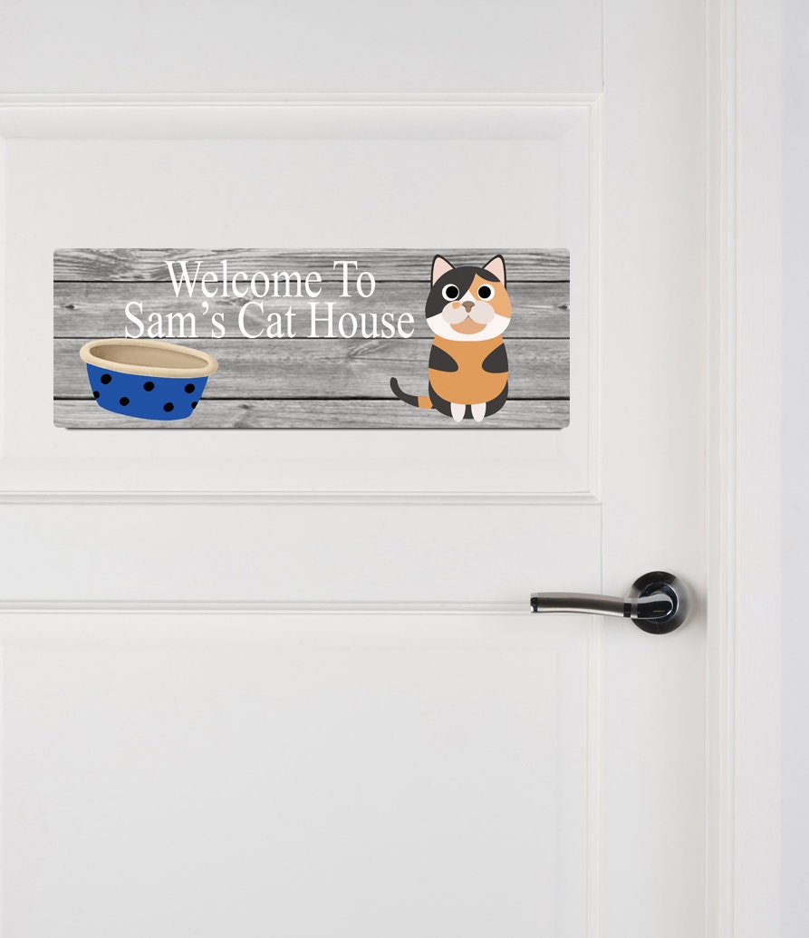 Personalized Cat Name Sign Cat House Aluminum Door Sign Gift Etsy