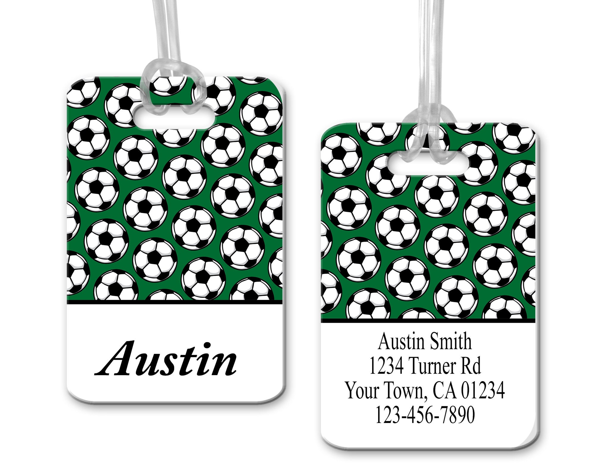 Soccer Luggage Tag Personalized Bag Tag Backpack Tag Sports Etsy