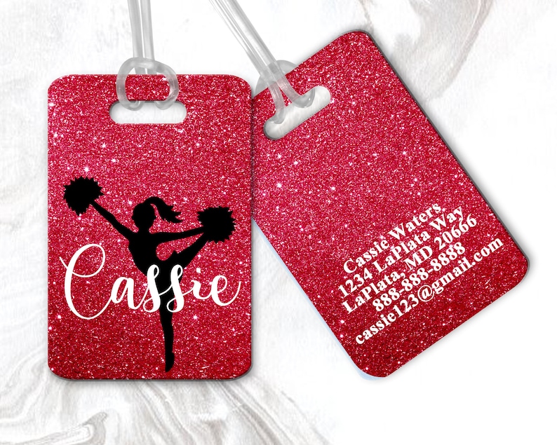 Cheerleading Bag Tag Personalized Bag Tag Cheerleader Gift Etsy