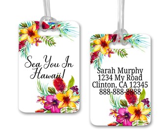 Floral Luggage Tag, Personalized Luggage Tag, Luggage Handle Wrap, Custom Luggage Tag, Cute Travel Accessories, Travel Bag Tag, Book Bag Tag