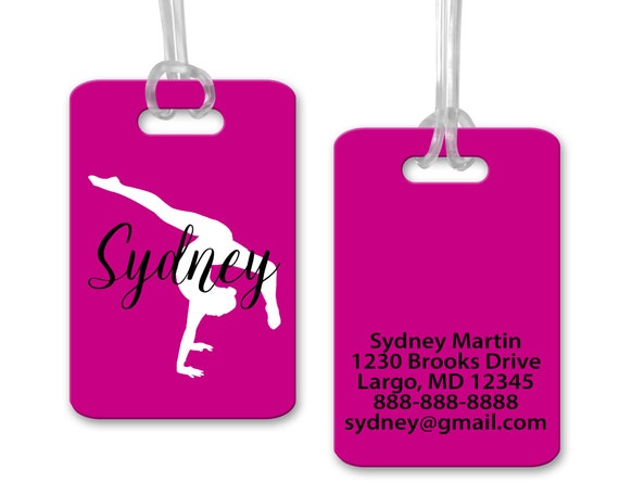 Gymnastics Bag Tag, Personalized Bag Tag, Gymnastics Gift, Gymnastics Luggage Tag,  Gift For Girls, Gift For Gymnast