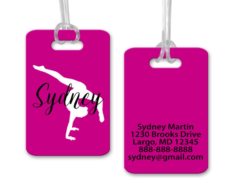 Gymnastics Bag Tag Personalized Bag Tag Gymnastics Gift Etsy