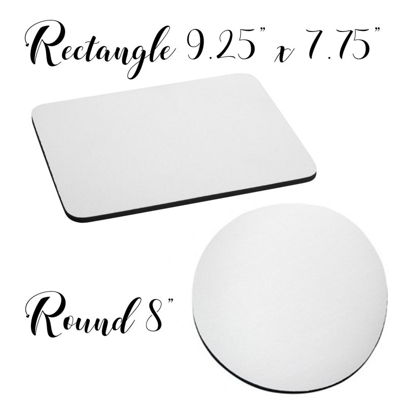 May include: Two blank sublimation coasters, one rectangular measuring 9.25 inches by 7.75 inches and one round measuring 8 inches in diameter.