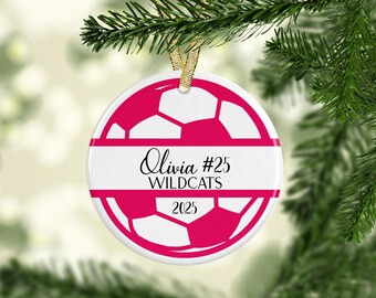 Custom Soccer Ornament, Soccer Gift, Soccer Coach Gift, Girl's Soccer Gift, Boy's Soccer Gift, Soccer Player Ornament, Soccer Ball Ornament