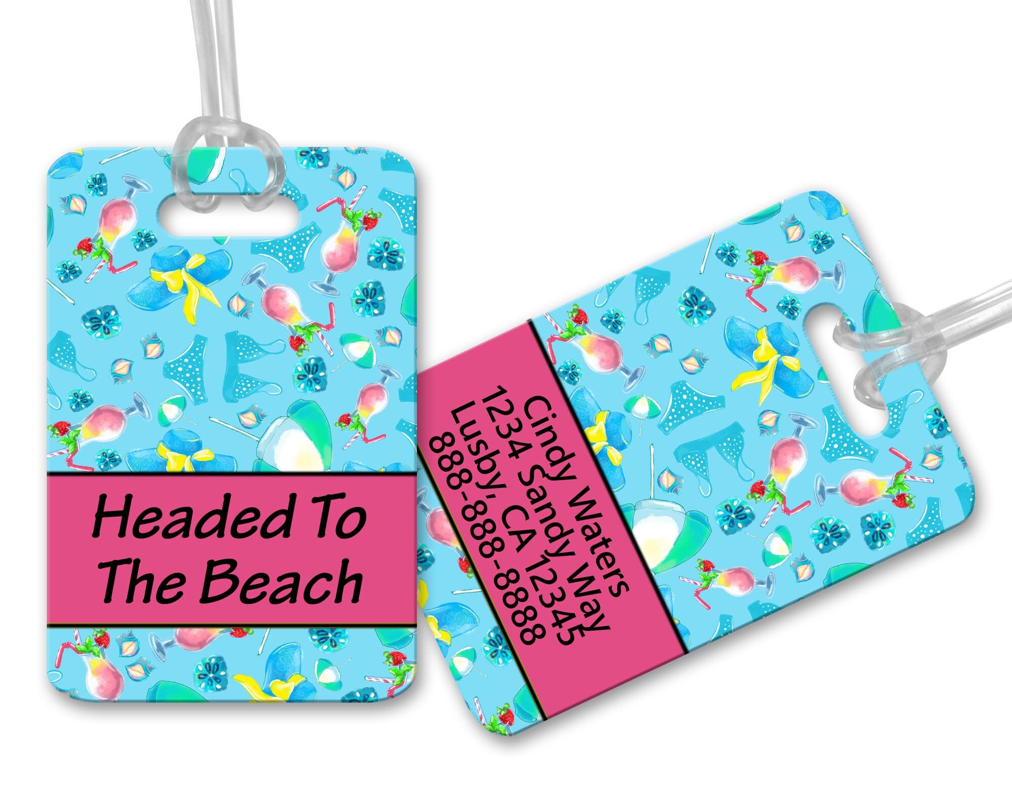 Vacation Luggage Tag Beach Luggage Tag Personalized Luggage Etsy