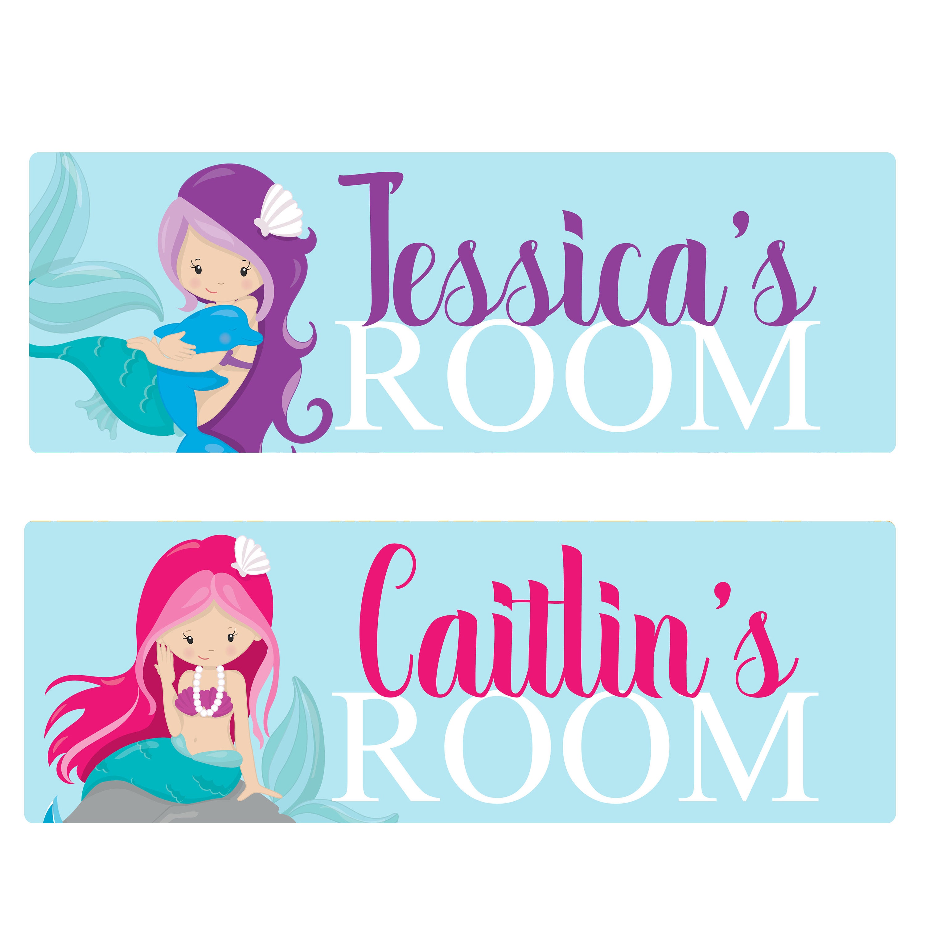Personalized Mermaid Name Sign Kids Aluminum Door Sign - Etsy