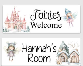 Personalized Fairy Door Sign, Kids Aluminum Sign, Bedroom Door Plaque,  Fairy Decor, Fairy Nursery Sign, Fairy Gift, Fairy Garden Sign