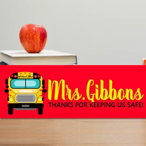 Personalized Bus Driver Sign, Aluminum Teacher Sign, Bus Driver Gift, Custom Bus Driver Appreciation Gift, Dashboard Sign for Bus Driver