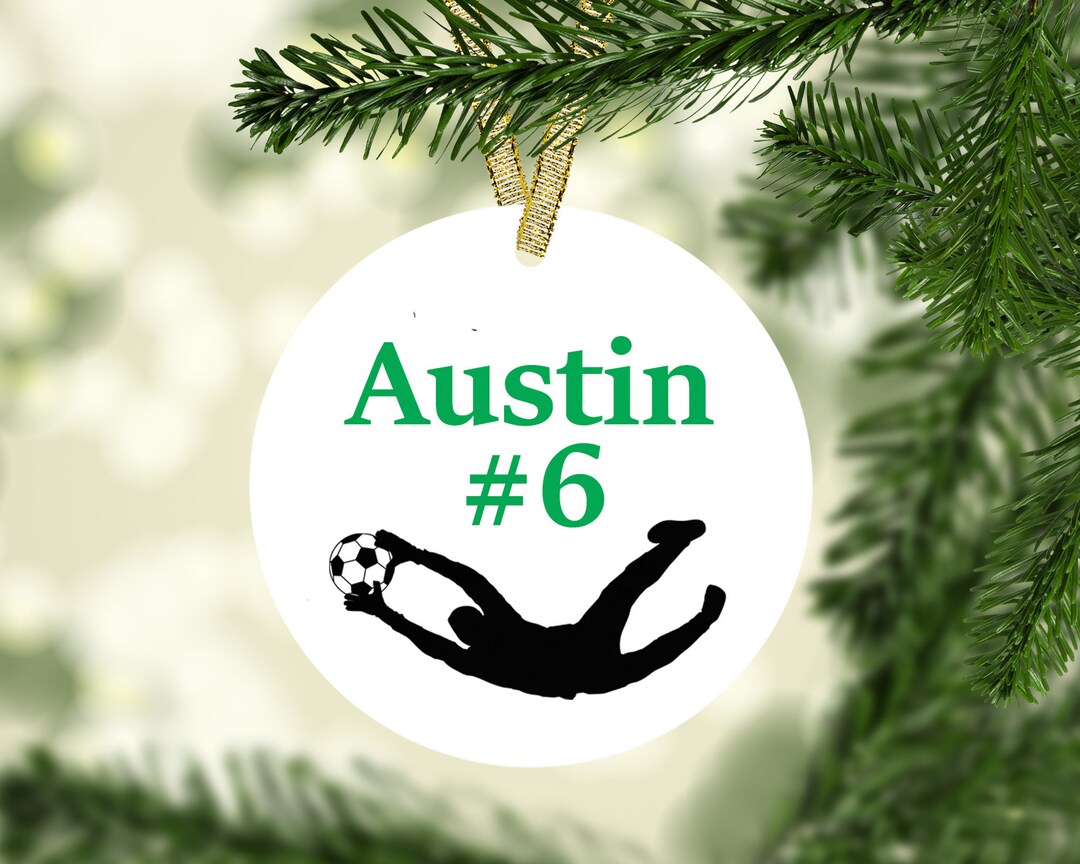 Soccer Goalie Ornament, Personalized Sports Ornament, Soccer Team Gift