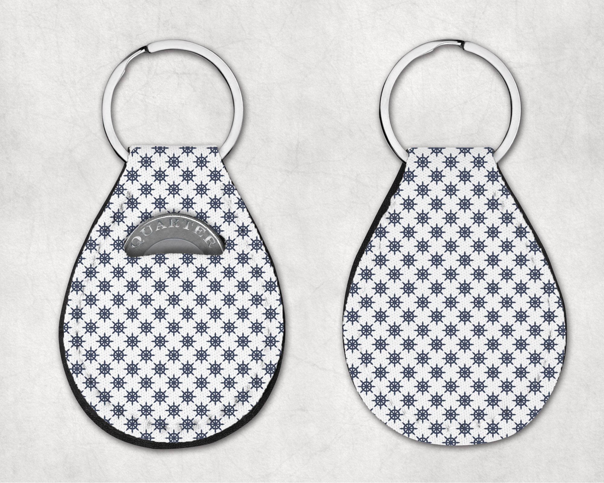 Quarter Key Chain Personalized Quarter Holder Keychain, Nautical Quarter Keeper - Etsy