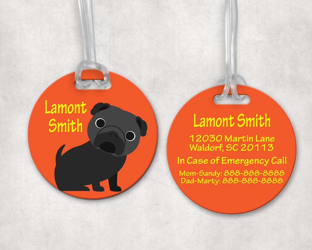 Dog Luggage Tag, Personalized Dogs Crate Tag, Personalized Dog Bag Tag