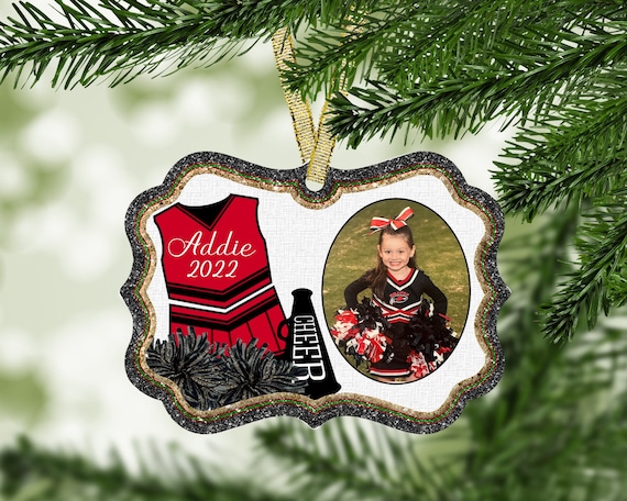 Cheerleader Ornament, Personalized Cheer Ornament, Cheerleader Team Gift,  Cheer Coach Gift